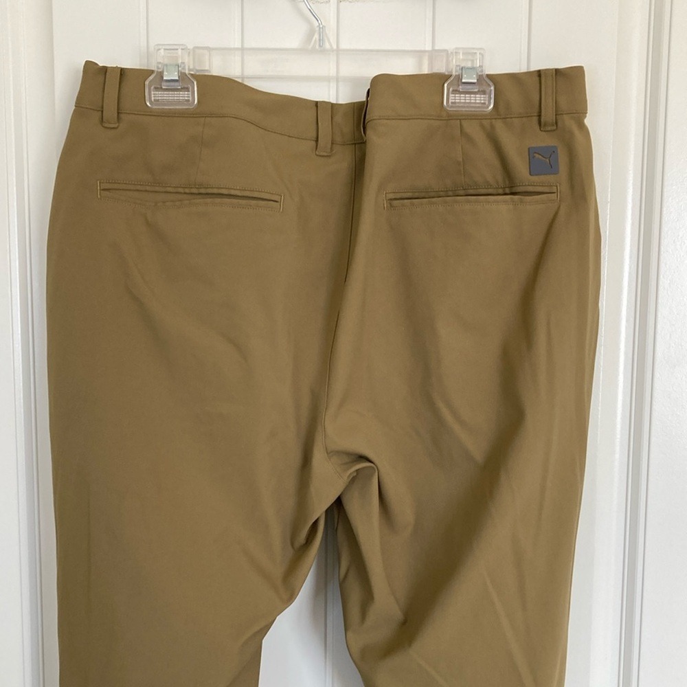 Puma Men's Pants Size 38x32 Tan Golf Flat Front Chino Stretch Trouser Outdoors - Picture 9 of 10